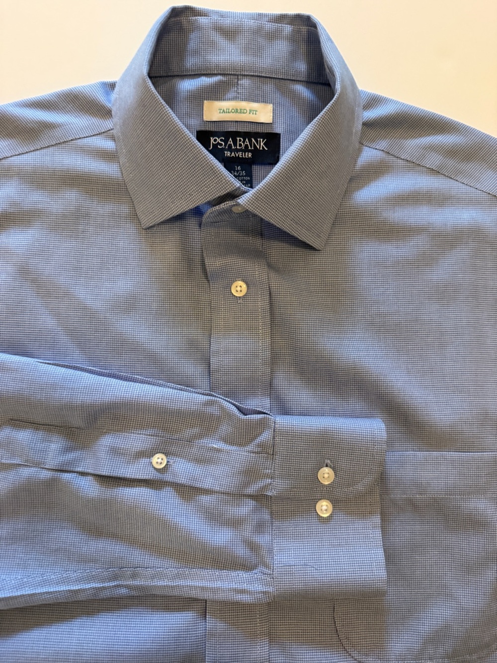 Jos. A. Bank Traveler Tailored Fit Dress Shirt – Men’s 16 / 34-35 – 100% Cotton